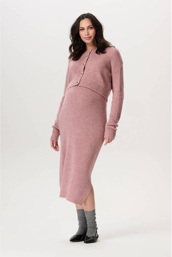 Noppies maternity zwangerschaps midi rok grof gebreid roze