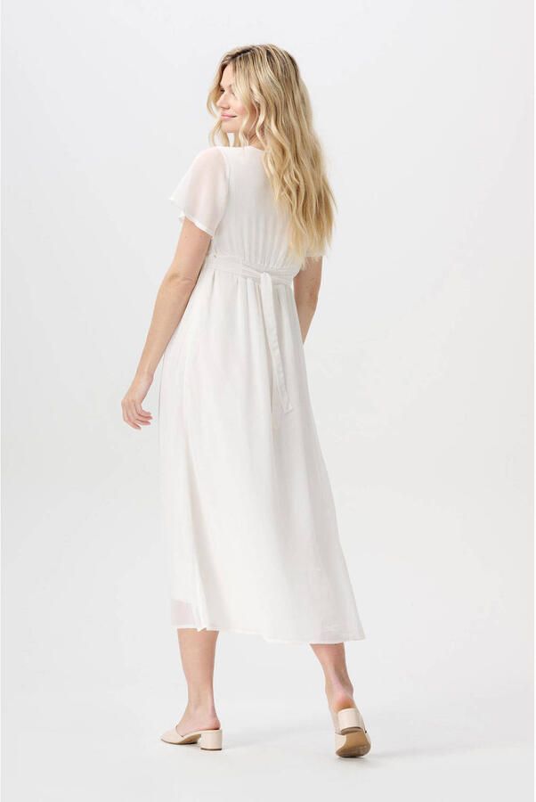 Noppies zwangerschapsjurk Amelie offwhite Ecru Dames Polyester V-hals Effen XXL
