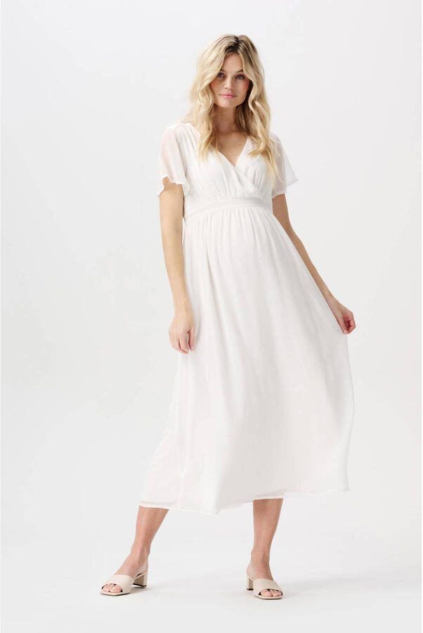 Noppies zwangerschapsjurk Amelie offwhite Ecru Dames Polyester V-hals Effen XXL - Foto 2