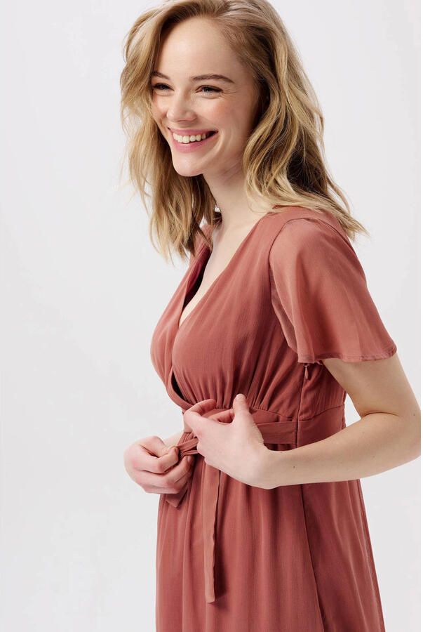 Noppies maternity zwangerschapsjurk Amelie van polyester oudroze - Foto 2