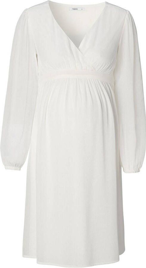 Noppies zwangerschapsjurk Jaya offwhite Ecru Dames Polyester V-hals Effen XXL