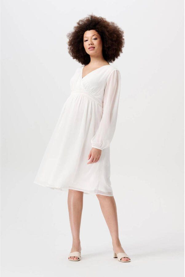Noppies zwangerschapsjurk Jaya offwhite Ecru Dames Polyester V-hals Effen XXL - Foto 2