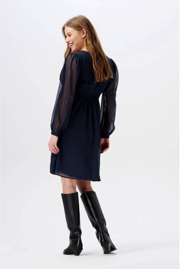 Noppies maternity zwangerschapsjurk Jaya van polyester donkerblauw