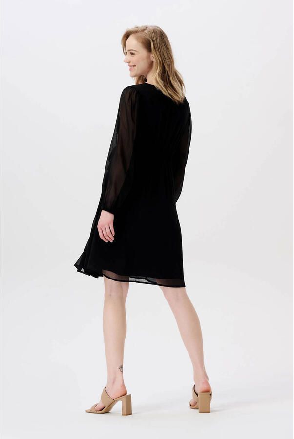Noppies maternity zwangerschapsjurk Jaya van polyester zwart