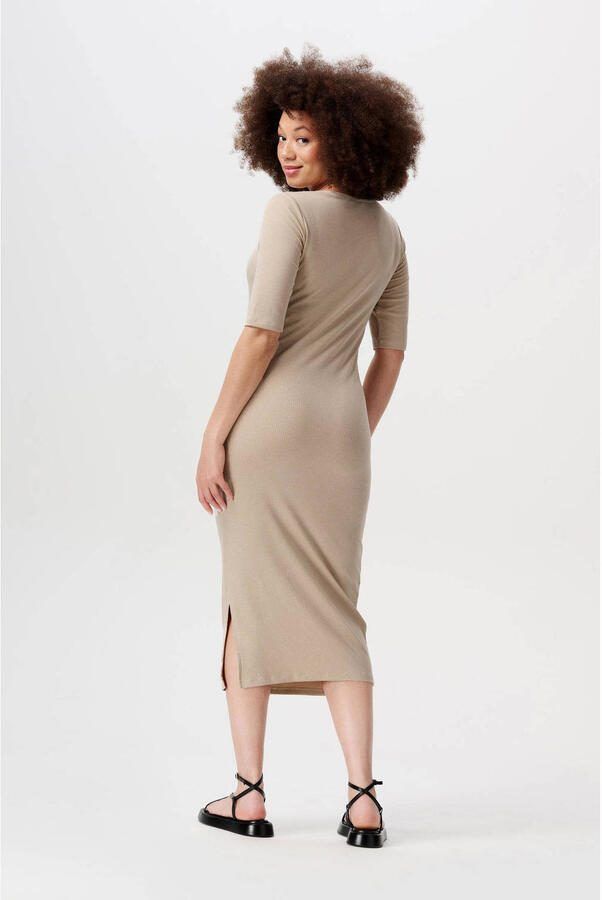 Noppies zwangerschapsjurk Keiko beige Dames Polyester V-hals Effen XXL - Foto 2