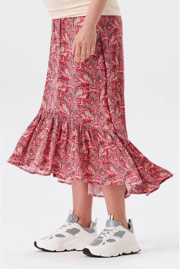 Noppies zwangerschapsrok Encanto met all over print en ruches rood Dames Viscose XXL - Foto 2