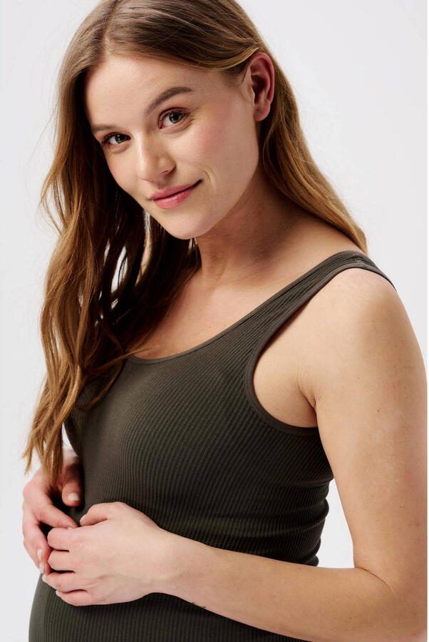 Noppies naadloze zwangerschapstanktop Sama olijfgroen Singlet Dames Polyamide Ronde hals XL XXL - Foto 2