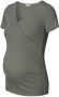 Noppies ribgebreid zwangerschapsshirt Sanson olijfgroen T-shirt Dames Stretchkatoen V-hals XXL - Thumbnail 1