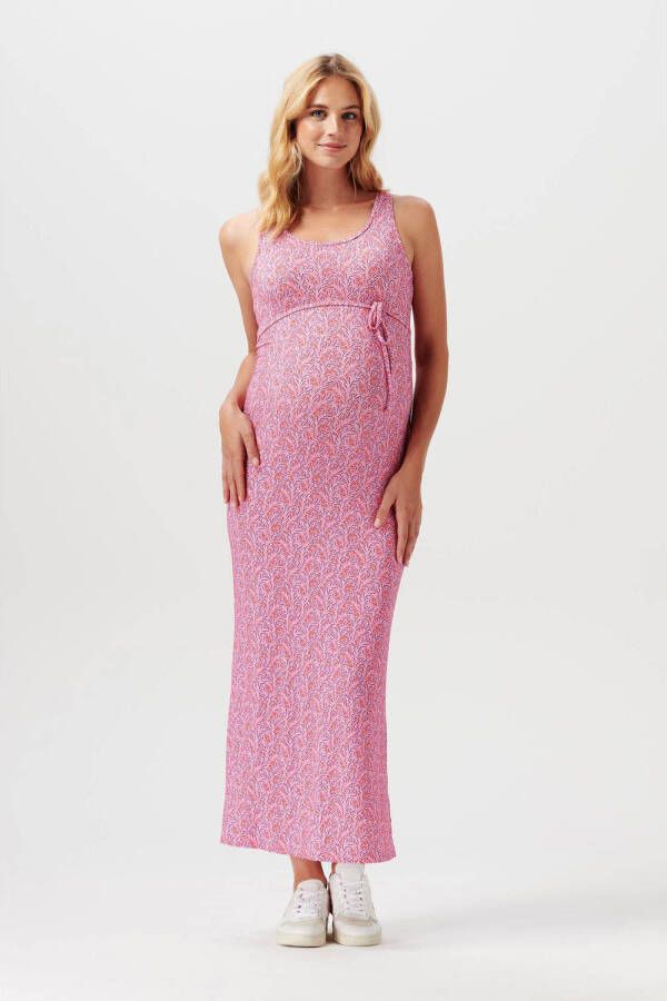 Noppies zwangerschapsjurk Meraux met all over print roze Dames Viscose Ronde hals XL