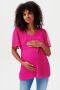 Noppies zwangerschapstop Acton fuchsia Roze Dames Polyester V-hals Effen M - Thumbnail 1