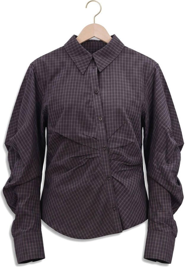 NOTRE-V Dames Blouses Nv-isa Mini Check Blauw