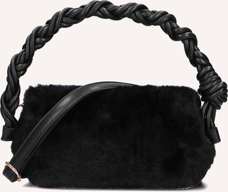 Notre-v Zwarte Faux Fur Schoudertas Black Dames