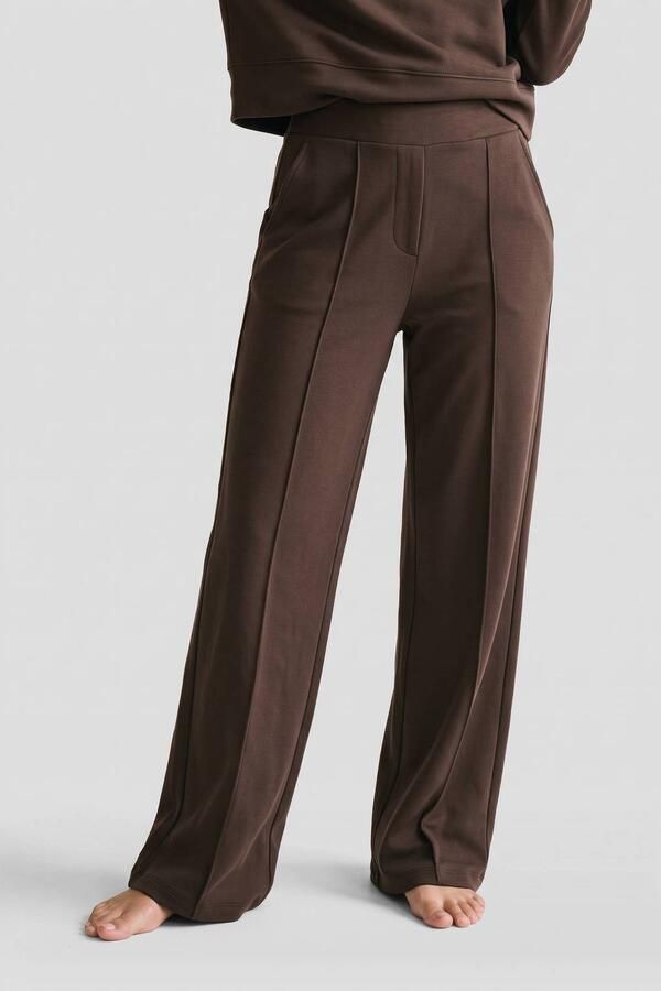 NUA supersoft wide leg loungebroek donkerbruin