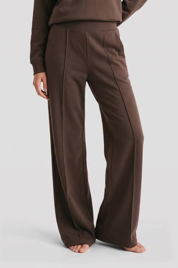 NUA supersoft wide leg loungebroek donkerbruin - Foto 2