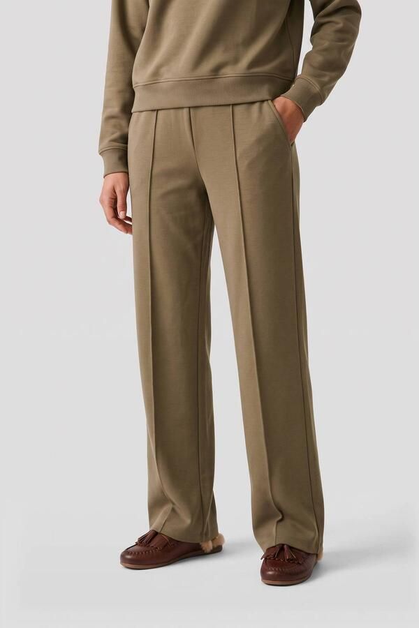 NUA supersoft wide leg loungebroek olijfgroen