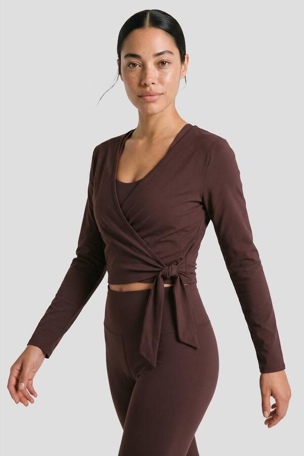 NUA wikkel sporttop aubergine