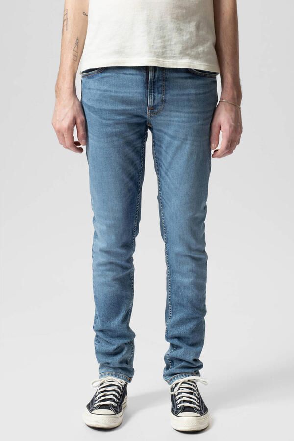 Nudie Jeans Vintage Americana Lean Dean Jeans Blue Heren