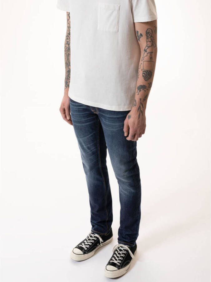 Nudie Jeans tapered fit jeans blue thunder