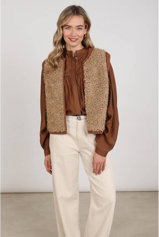 NUKUS blazer met wol bruin - Foto 3