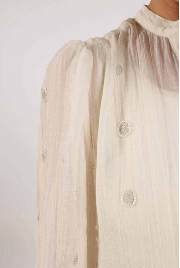 NUKUS Dames Blouses Rosan Blouse Embroidery Gebroken Wit - Foto 5