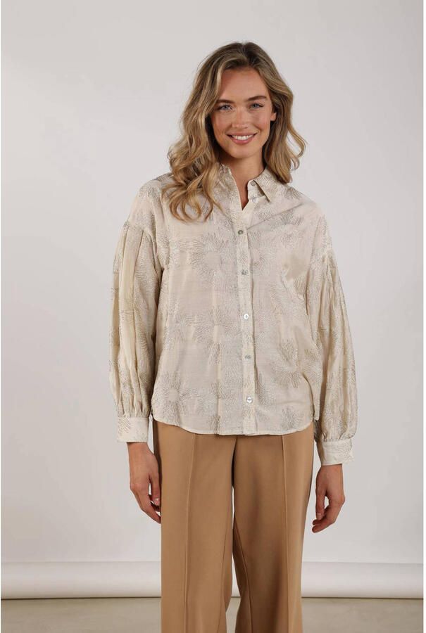 NUKUS Dames Blouses Nola Blouse Embroidery Creme - Foto 5