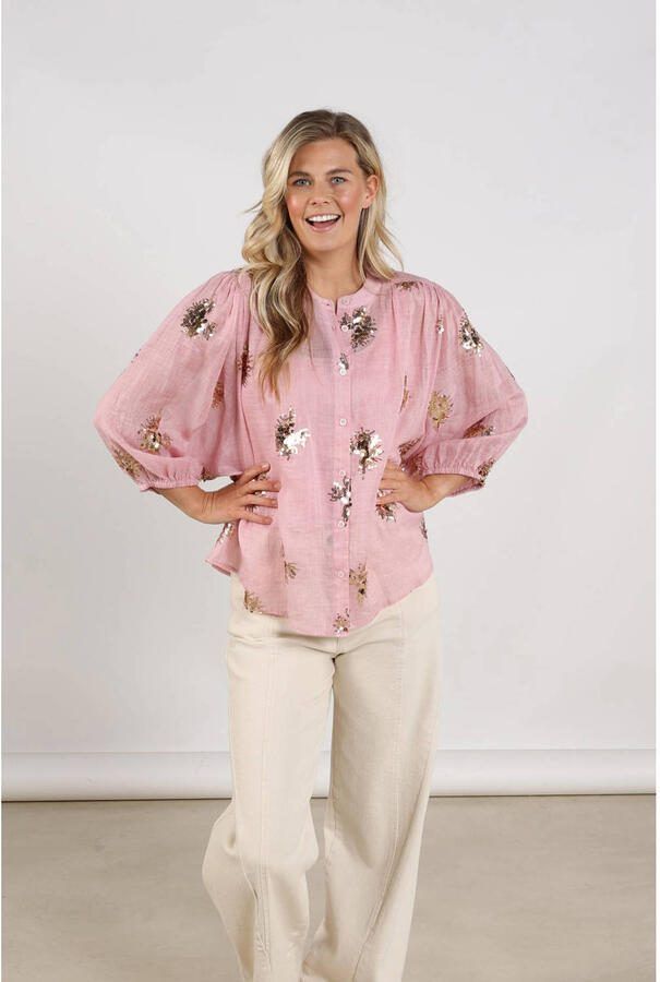NUKUS Dames Blouses Lynn Blouse Paillet Roze - Foto 6
