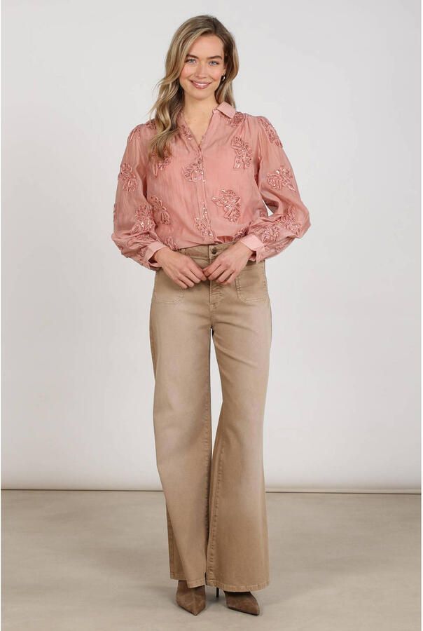 NUKUS Dames Blouses Antonella Blouse Paillet Flower Roze - Foto 7