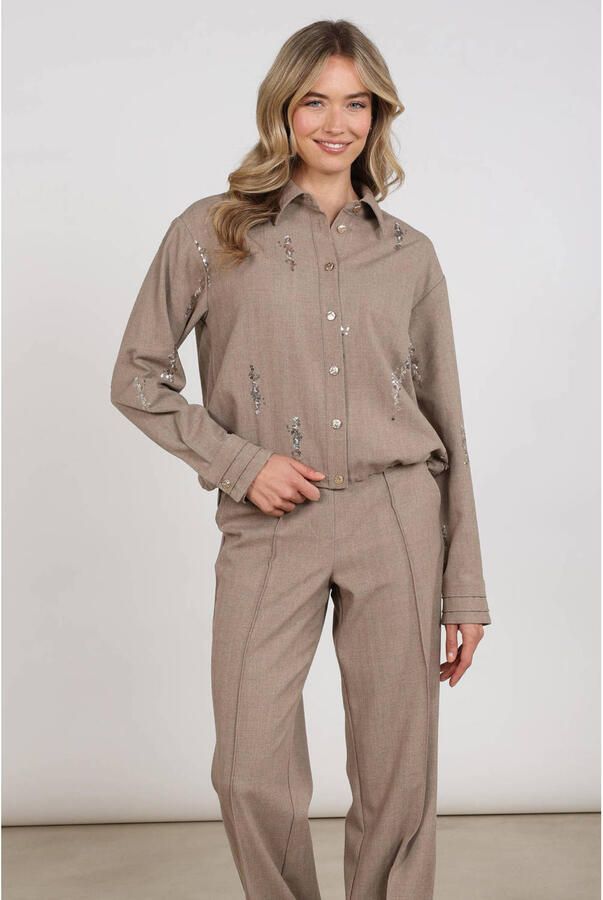 NUKUS Dames Blouses Annelynn Blouse Paillet Beige - Foto 5
