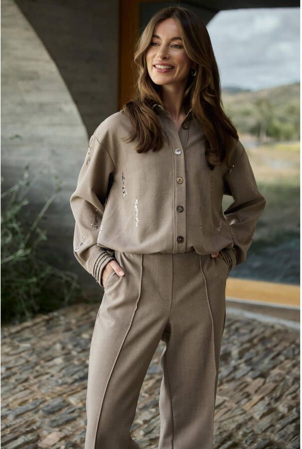 NUKUS Dames Blouses Annelynn Blouse Paillet Beige - Foto 6