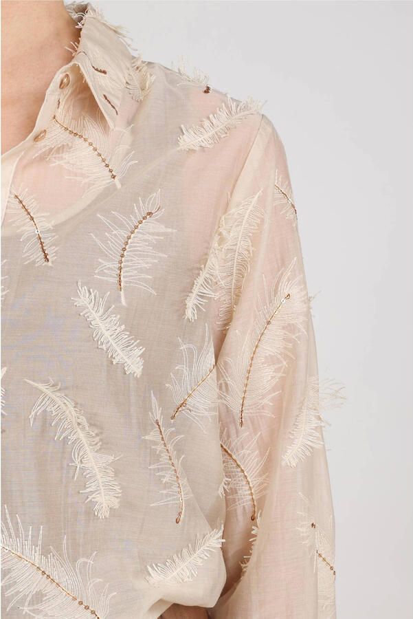 NUKUS Dames Blouses Aysha Blouse Feathers Creme - Foto 7