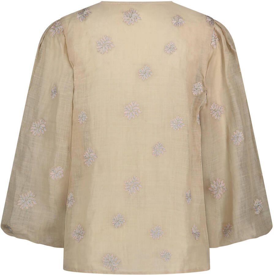NUKUS Dames Blouses Kaoutar Blouse Embroidery Zand