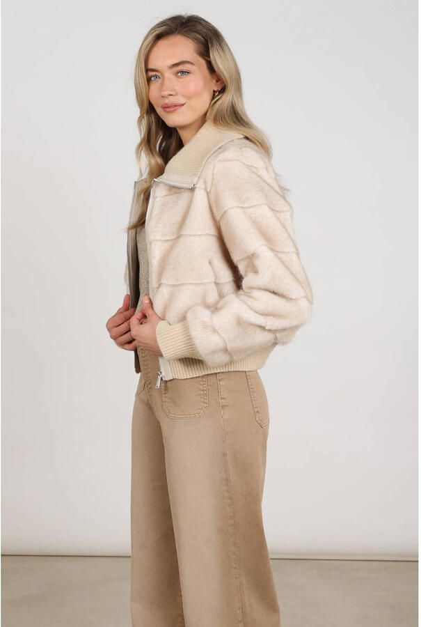 NUKUS faux fur jas zand - Foto 2