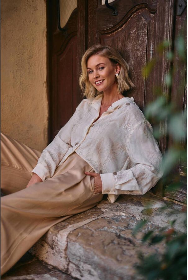NUKUS Dames Blouses Adora Blouse Embroidery Ecru - Foto 6