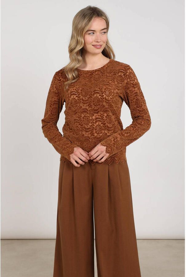NUKUS Dames Tops & T-shirts Wies Top Lace Bruin - Foto 5