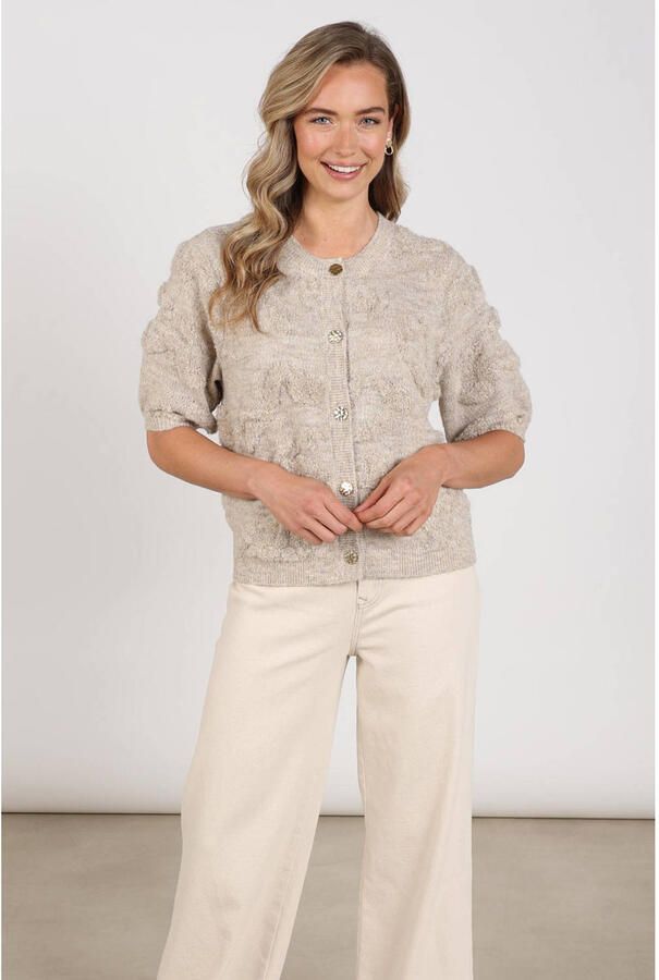 NUKUS Dames Truien & Vesten Maggy Cardigan Ss Beige - Foto 5