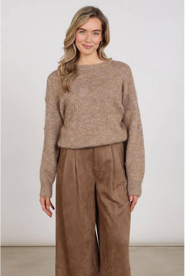NUKUS Dames Truien & Vesten Konstanza Pullover Flower Camel - Foto 5