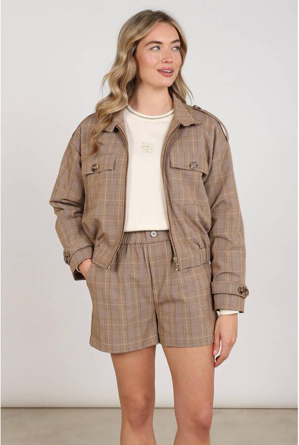 NUKUS Dames Jassen Hope Jacket Check Bruin - Foto 5