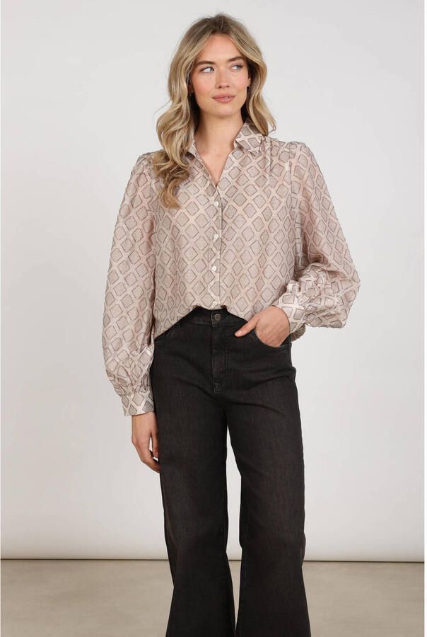 NUKUS Dames Blouses Antonella Blouse Pattern Beige