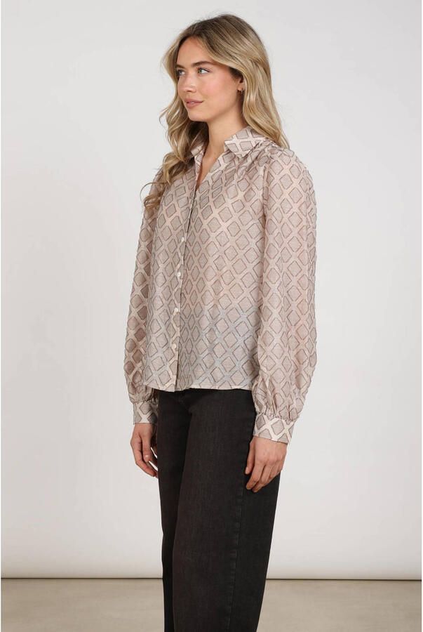 NUKUS Dames Blouses Antonella Blouse Pattern Beige - Foto 3