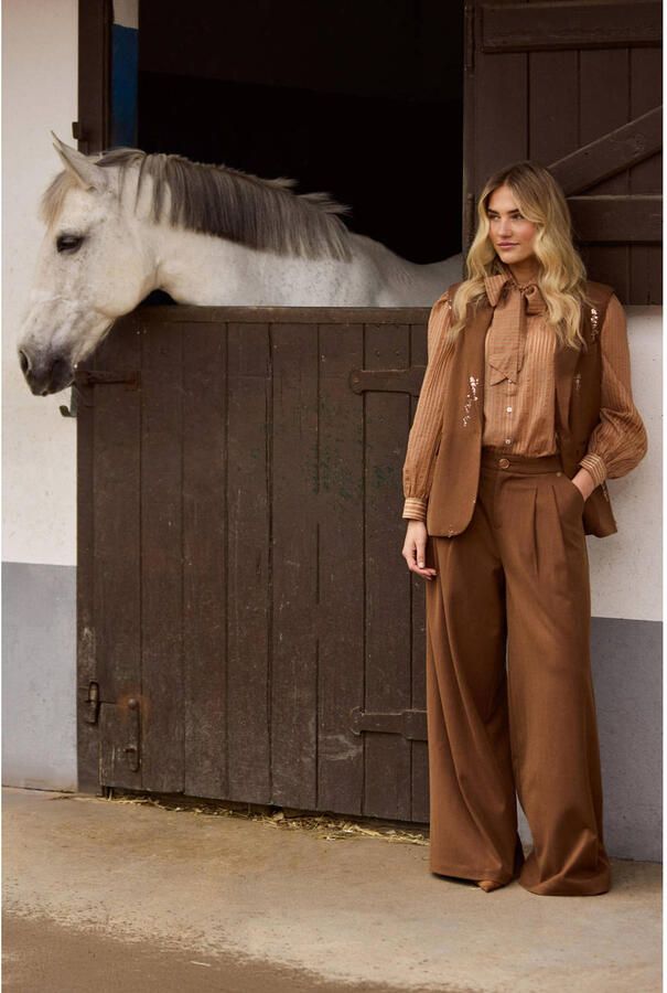 NUKUS Dames Broeken Bodine Pants Bruin - Foto 6