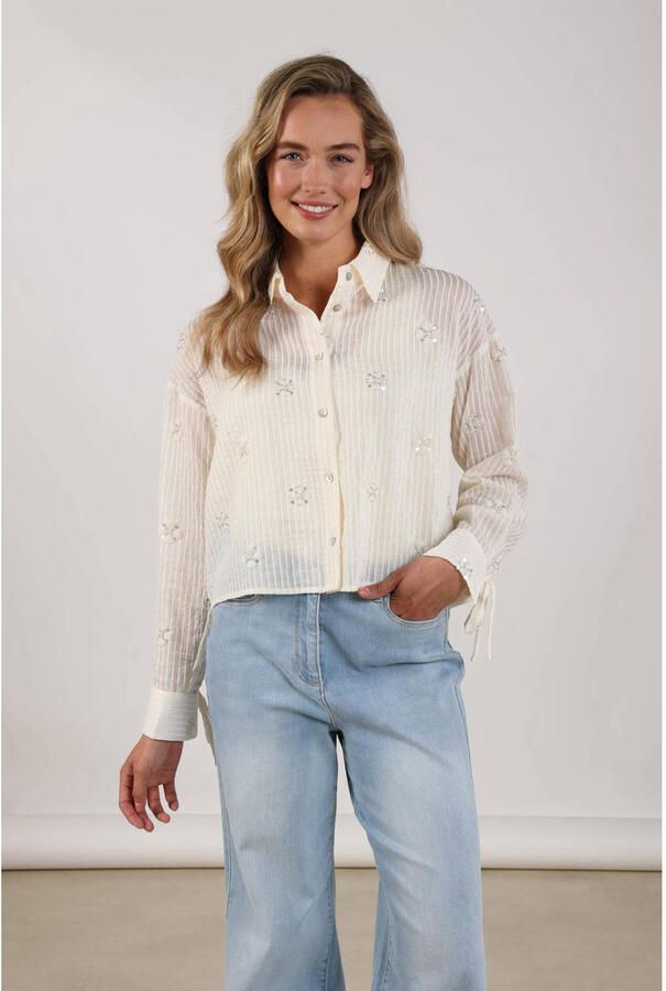 NUKUS Dames Blouses Bailey Blouse Beads Gebroken Wit - Foto 5