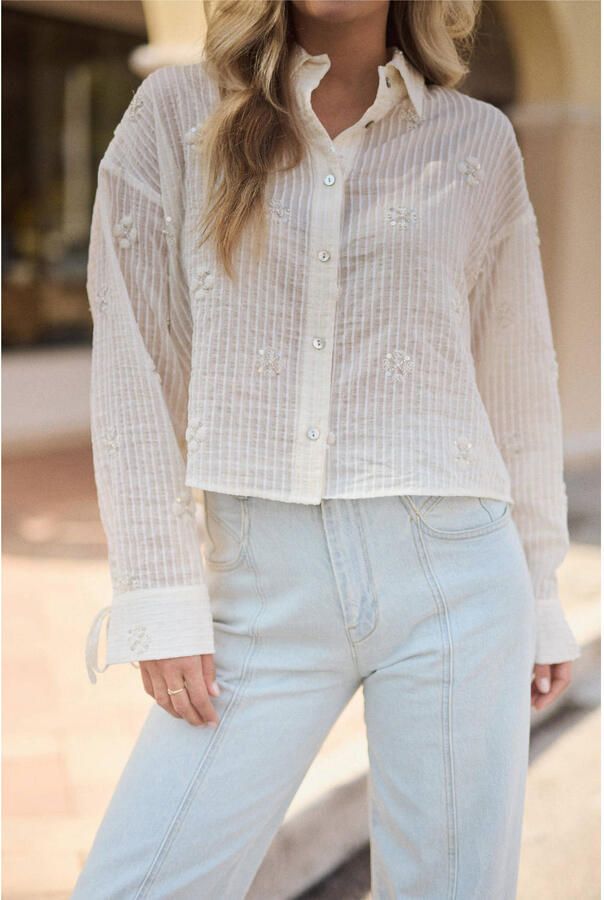 NUKUS Dames Blouses Bailey Blouse Beads Gebroken Wit - Foto 6
