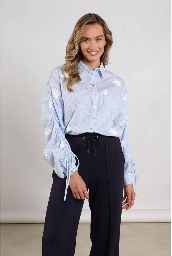 NUKUS Dames Blouses Rosa Blouse Stripe Lichtblauw - Foto 5