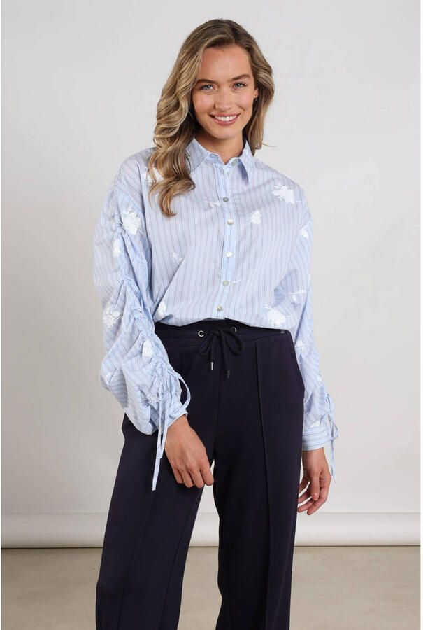 NUKUS Dames Blouses Rosa Blouse Stripe Lichtblauw - Foto 6