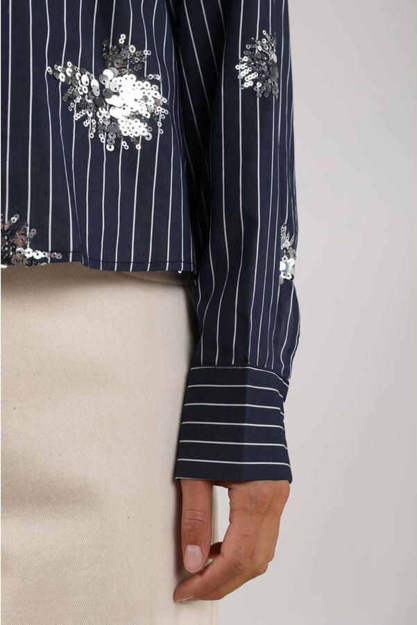 NUKUS Dames Blouses Tessa Blouse Paillet Donkerblauw - Foto 7