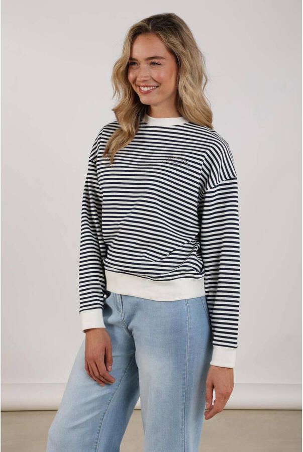 NUKUS gestreepte sweater marineblauw - Foto 2