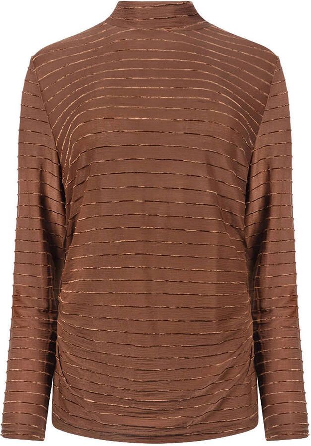 NUKUS Dames Tops & T-shirts Gracie Top Stripe Bruin - Foto 6