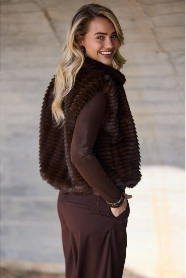 NUKUS gilet donkerbruin - Foto 3