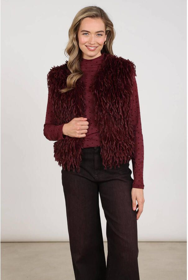 NUKUS Dames Blazers Mila Gilet Feather Bordeaux - Foto 5