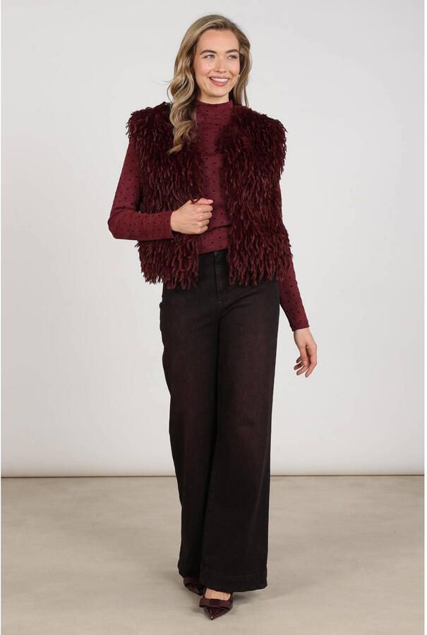 NUKUS Dames Blazers Mila Gilet Feather Bordeaux - Foto 6